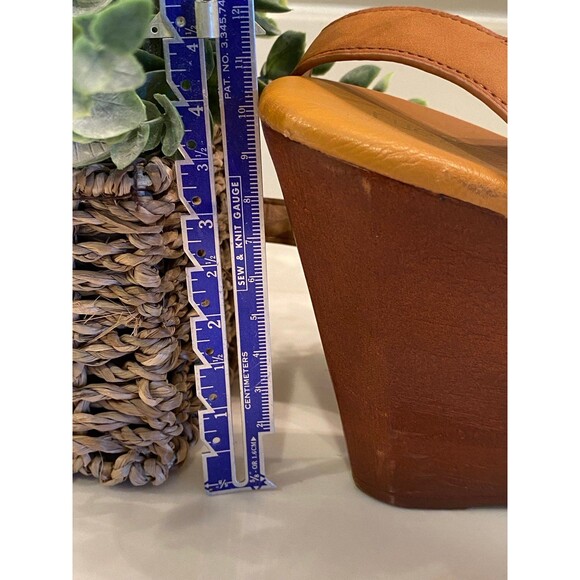 Rue 21 etc! Strappy Wedge 4 inch heel Black Sandals Size L 8/9 Stylish Chic Boho - Picture 6 of 10